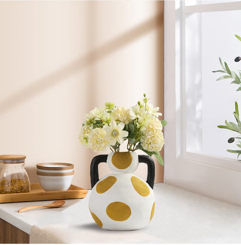 Cream Milk Pot Ceramic Vase Set detail 8