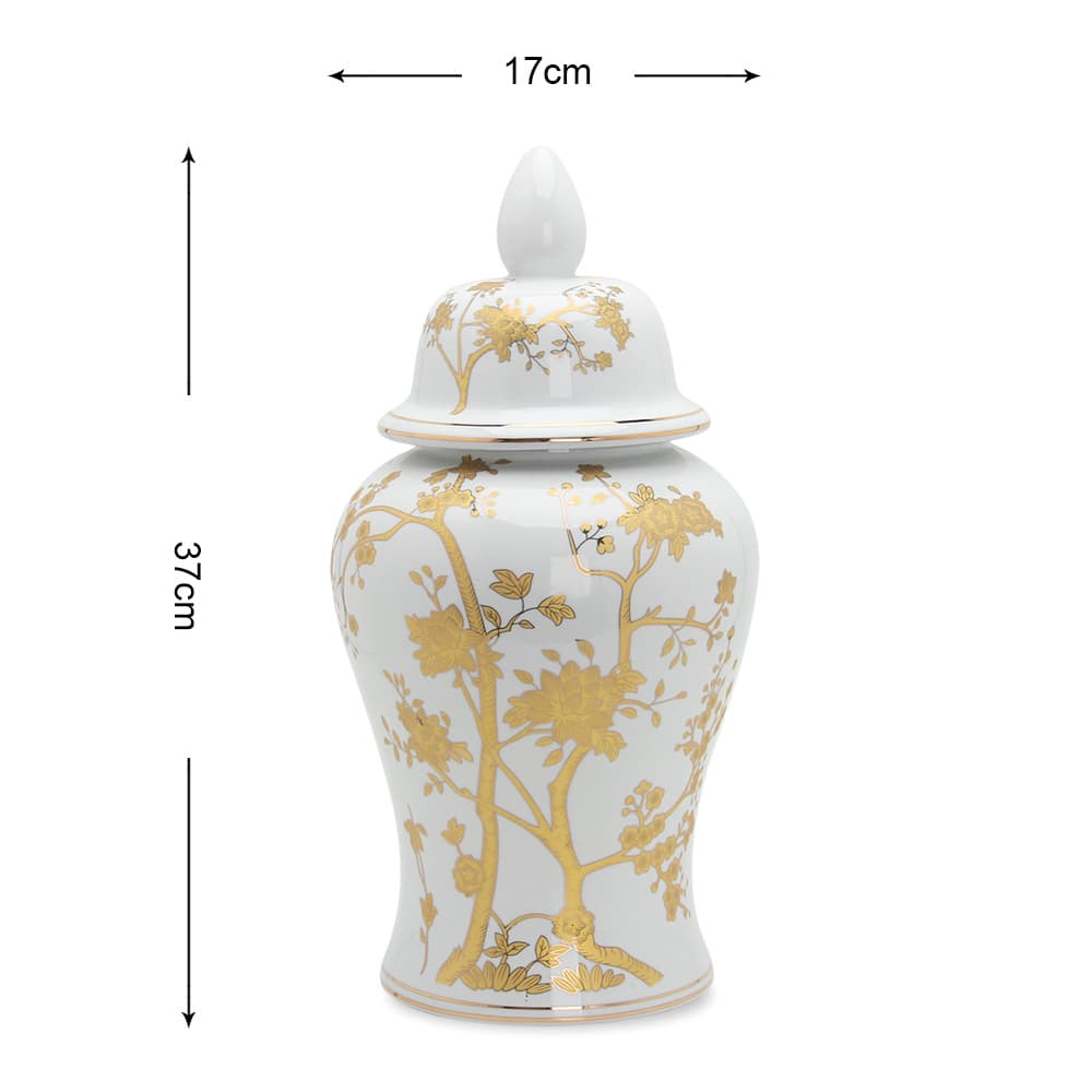 Gold Vine Ceramic Temple Jar detail 6