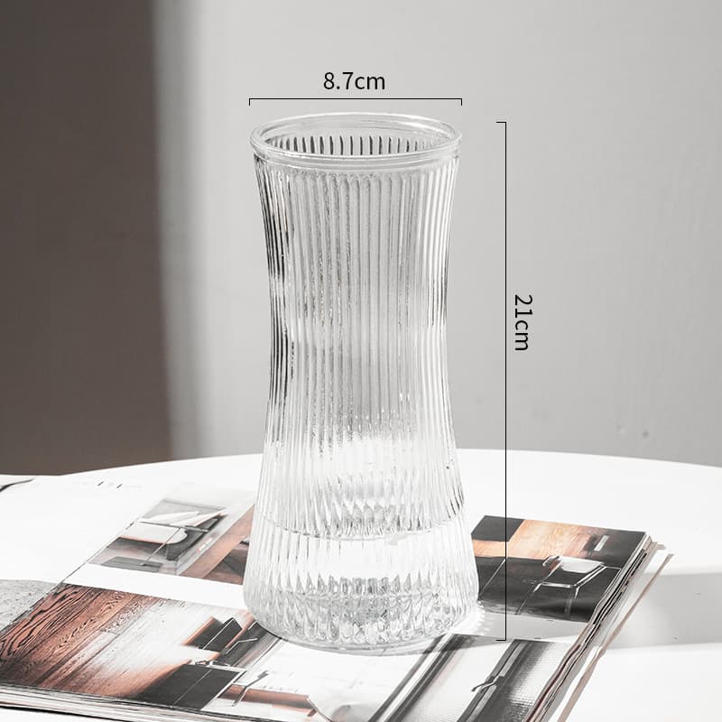 Ribbed Waist Glass Vase detail 5