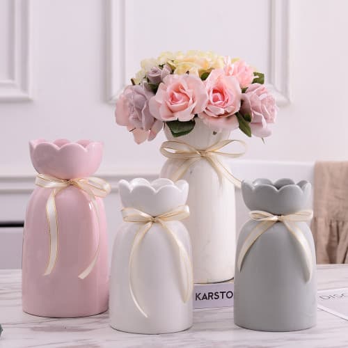 Ribbon Bow Ceramic Flower Vase