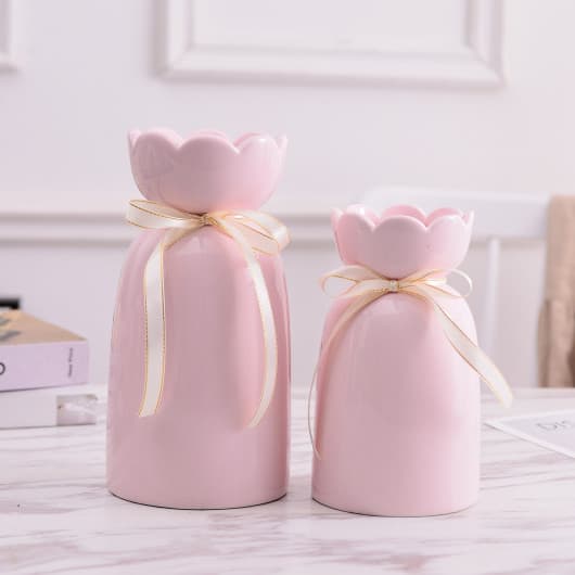 Ribbon Bow Ceramic Flower Vase detail 4