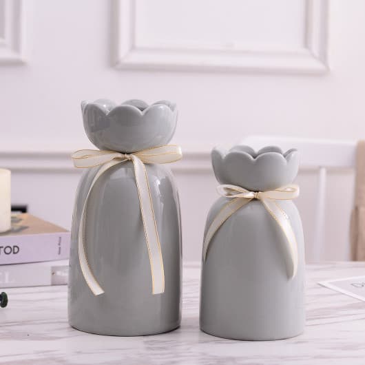 Ribbon Bow Ceramic Flower Vase detail 5