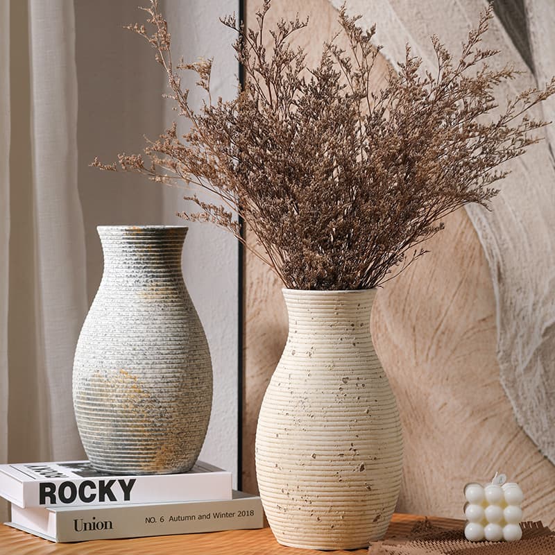 Threaded Antique Ceramic Vase