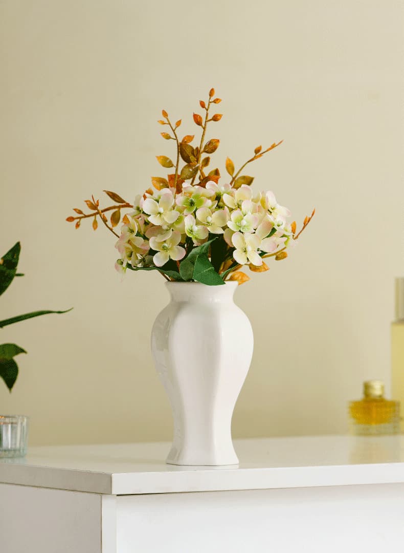 White Ceramic Hydroponic Vase Set detail 5