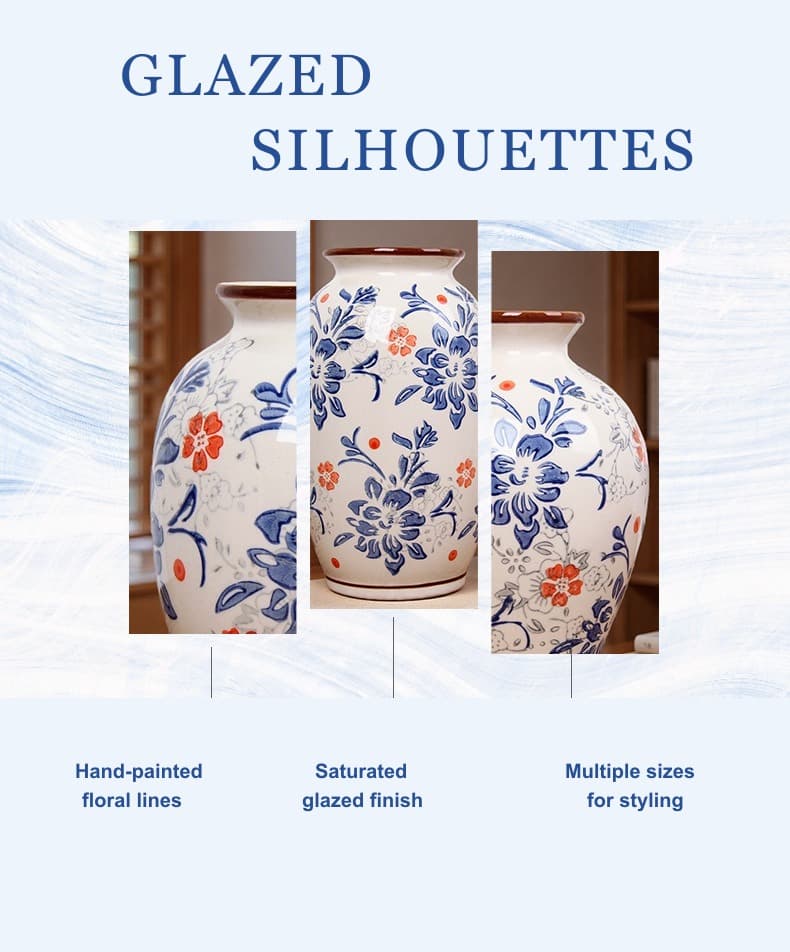 English detail graphic for glazed porcelain silhouettes