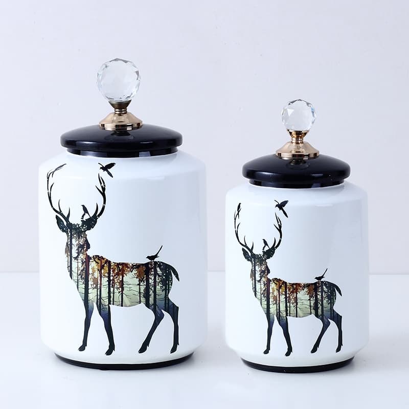 Patterned Ceramic Decorative Canister detail 2