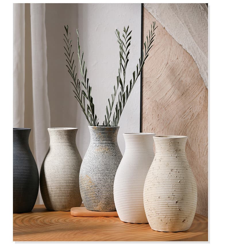 Threaded Antique Ceramic Vase detail 5